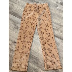 Faded Rose Women's Pajama Pants Size S Plush‎ Teddy Bear Print Lounge Bottoms